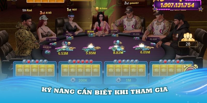 Những kỹ năng cần biết khi tham gia cược game bài PoKer